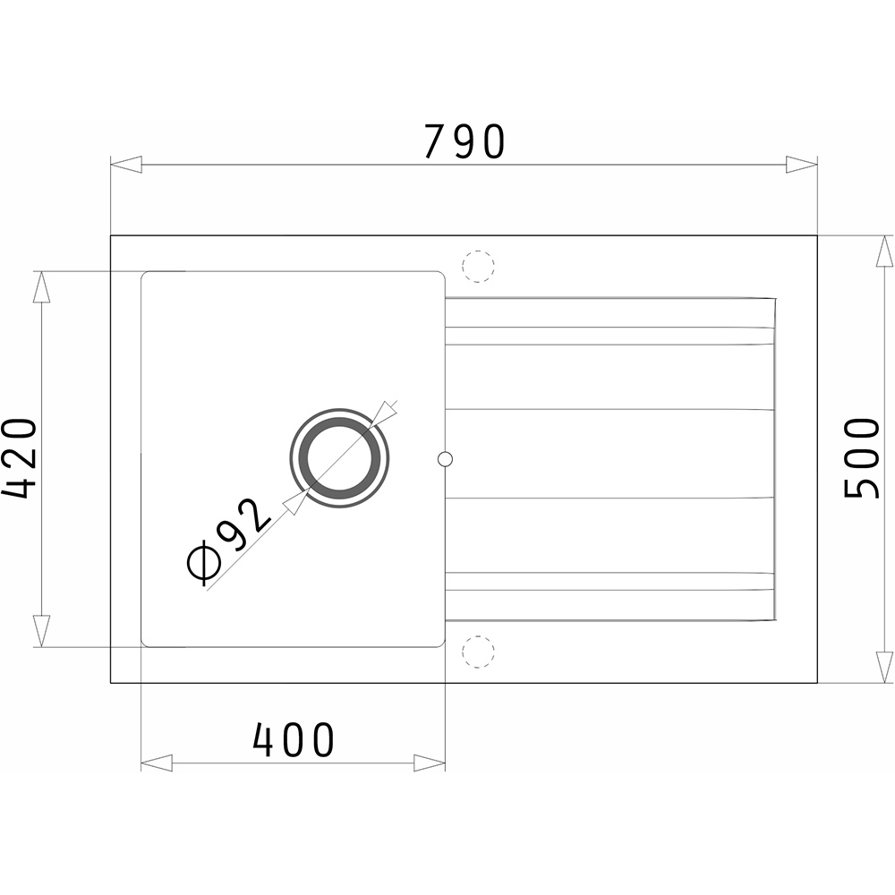 Chiuveta bucatarie PYRAMIS Altexia Buster 79, 1 cuva, picurator reversibil, compozit granit, negru