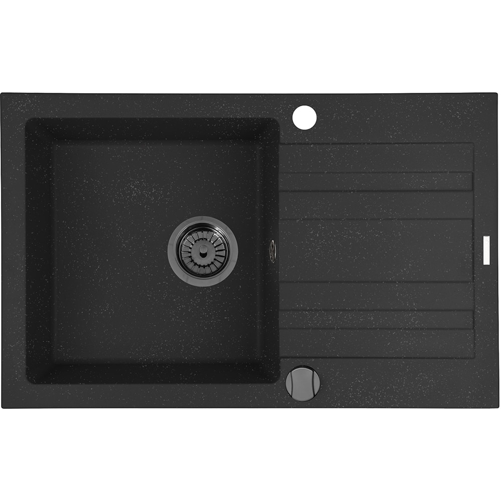 Chiuveta bucatarie PYRAMIS Altexia 79, 1 cuva, picurator reversibil, compozit granit, negru