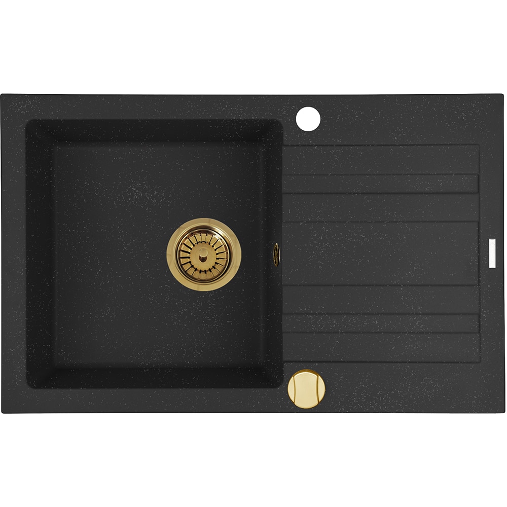 Chiuveta bucatarie PYRAMIS Altexia 79, 1 cuva, picurator reversibil, compozit granit, negru