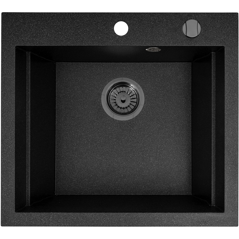 Chiuveta bucatarie PYRAMIS Altexia Square 57, 1 cuva, compozit granit, negru