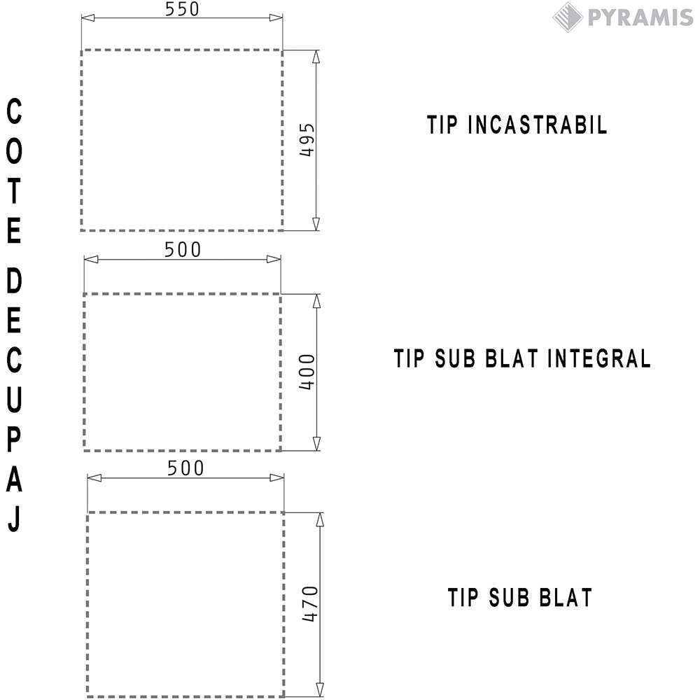 Chiuveta bucatarie PYRAMIS Altexia Square 57, 1 cuva, compozit granit, negru