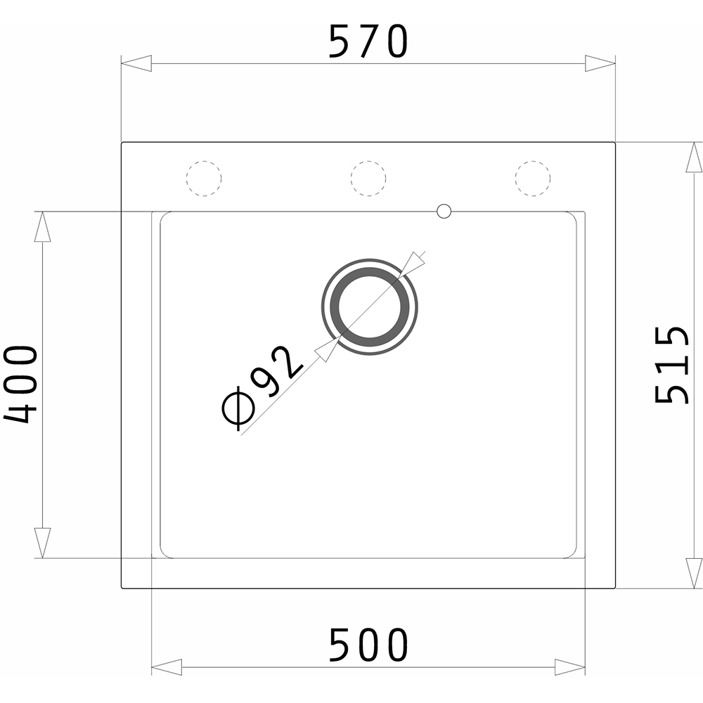 Chiuveta bucatarie PYRAMIS Altexia Square 57, 1 cuva, compozit granit, gri