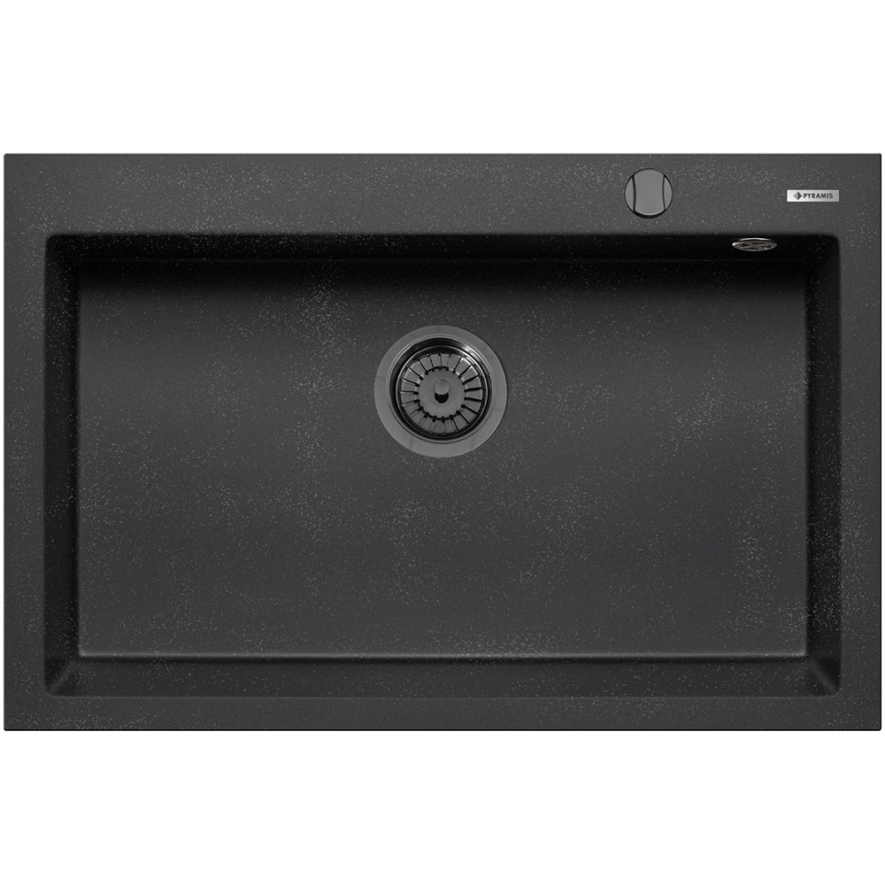 Chiuveta bucatarie PYRAMIS Altexia Square 76, 1 cuva, compozit granit, negru