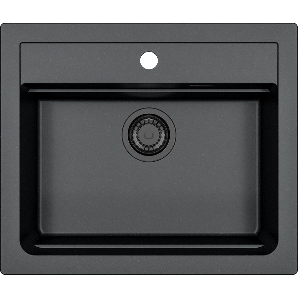 Pachet chiuveta ALVEUS Atrox 30 G91, 1 cuva, compozit granit, baterie Flexa F, accesorii, negru