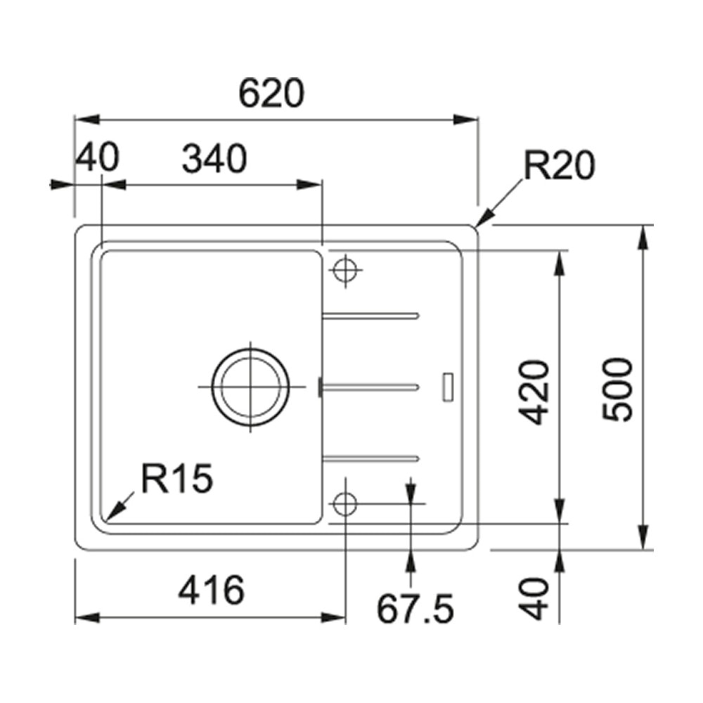 Chiuveta bucatarie FRANKE Fragranite BFG 611-62, 1 cuva, picurator reversibil, compozit granit, avena