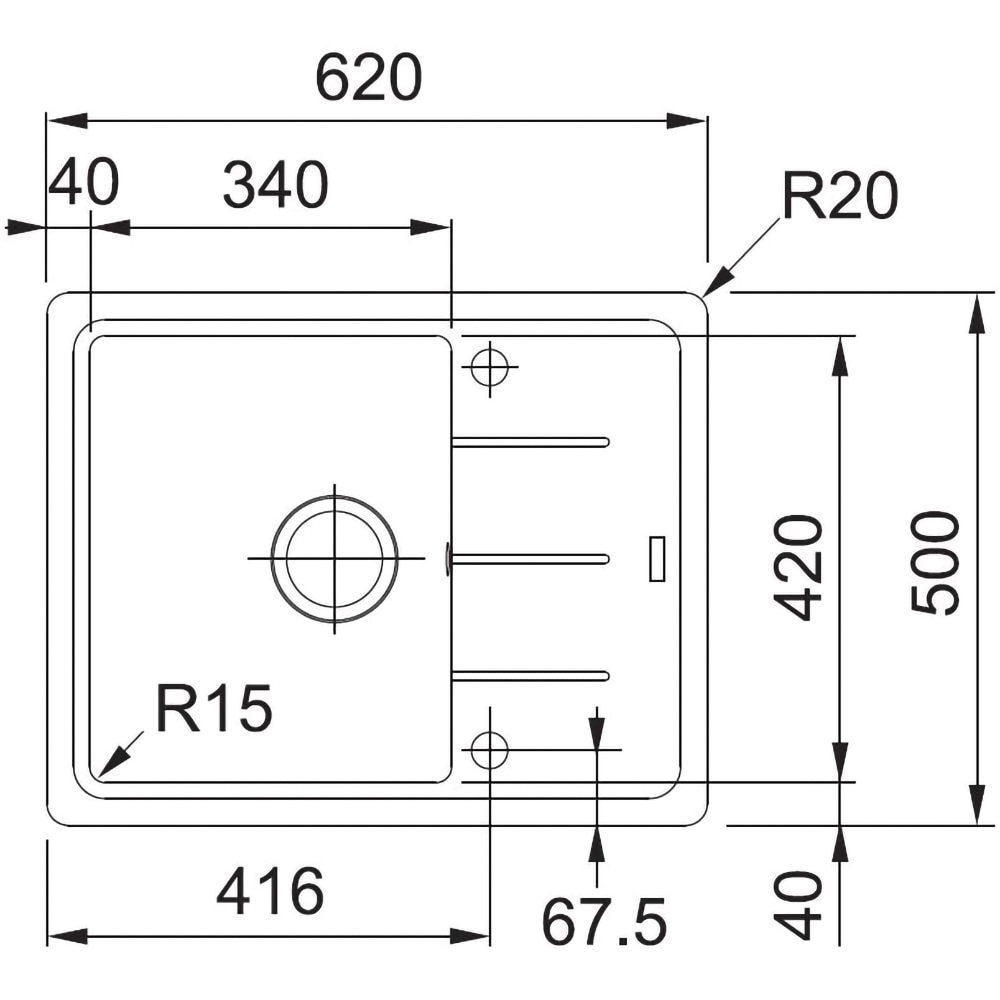 Pachet chiuveta FRANKE BFG 611-62, 1 cuva, picurator reversibil, compozit granit + baterie Pola + Dozator sapun, avena