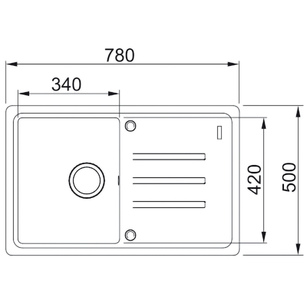 Chiuveta bucatarie FRANKE BFG 611-78, 1 cuva, picurator reversibil, compozit granit, negru