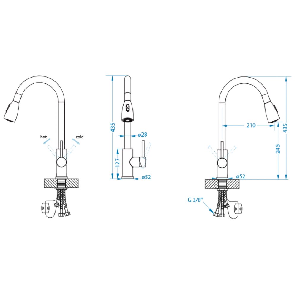 Pachet chiuveta ALVEUS Cadit 20 G91, 1 cuva, picurator reversibil, compozit granit + baterie Primrose G90, negru