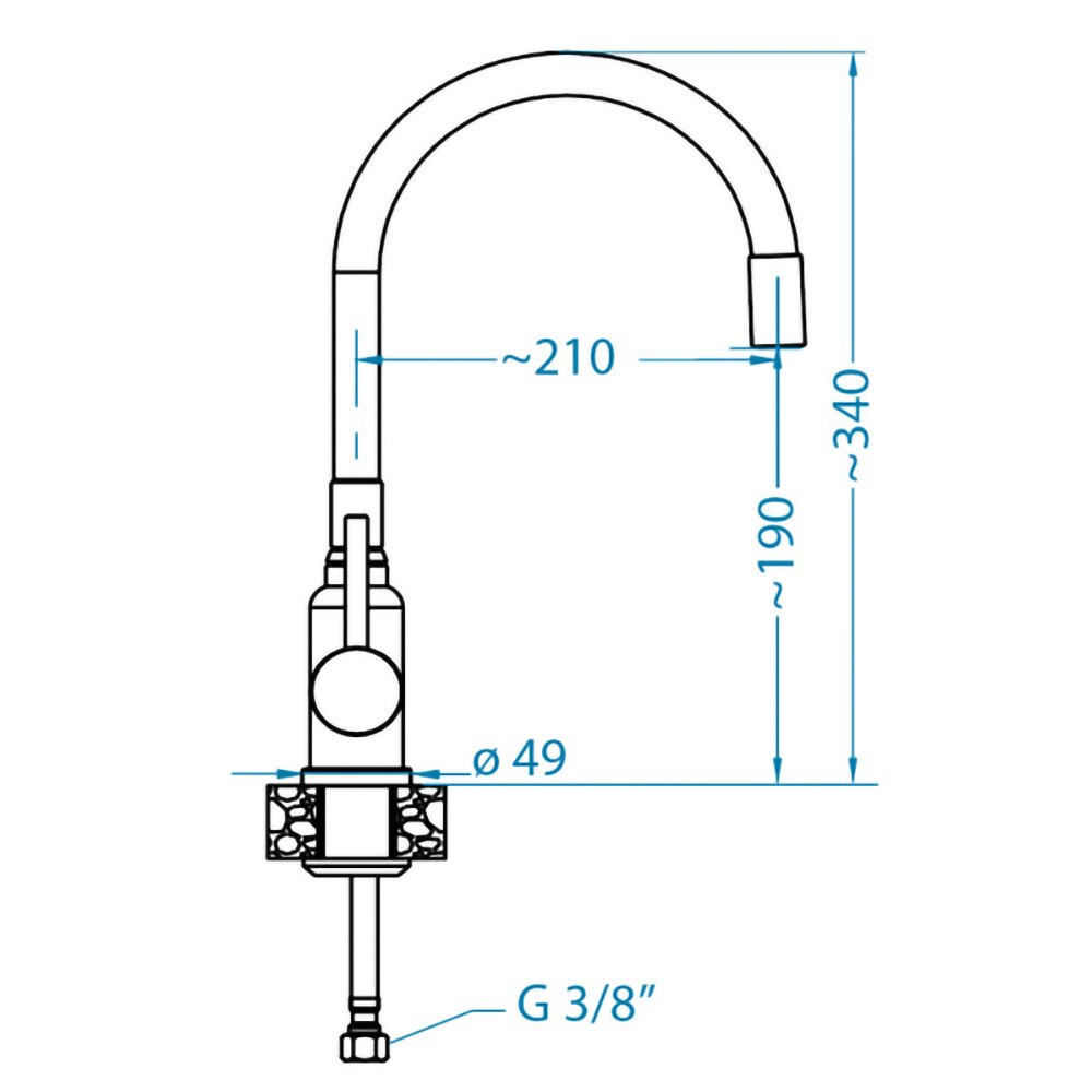 Pachet chiuveta ALVEUS Cadit 20 G91, 1 cuva, picurator reversibil, compozit granit + baterie Flexa F + accesorii, negru