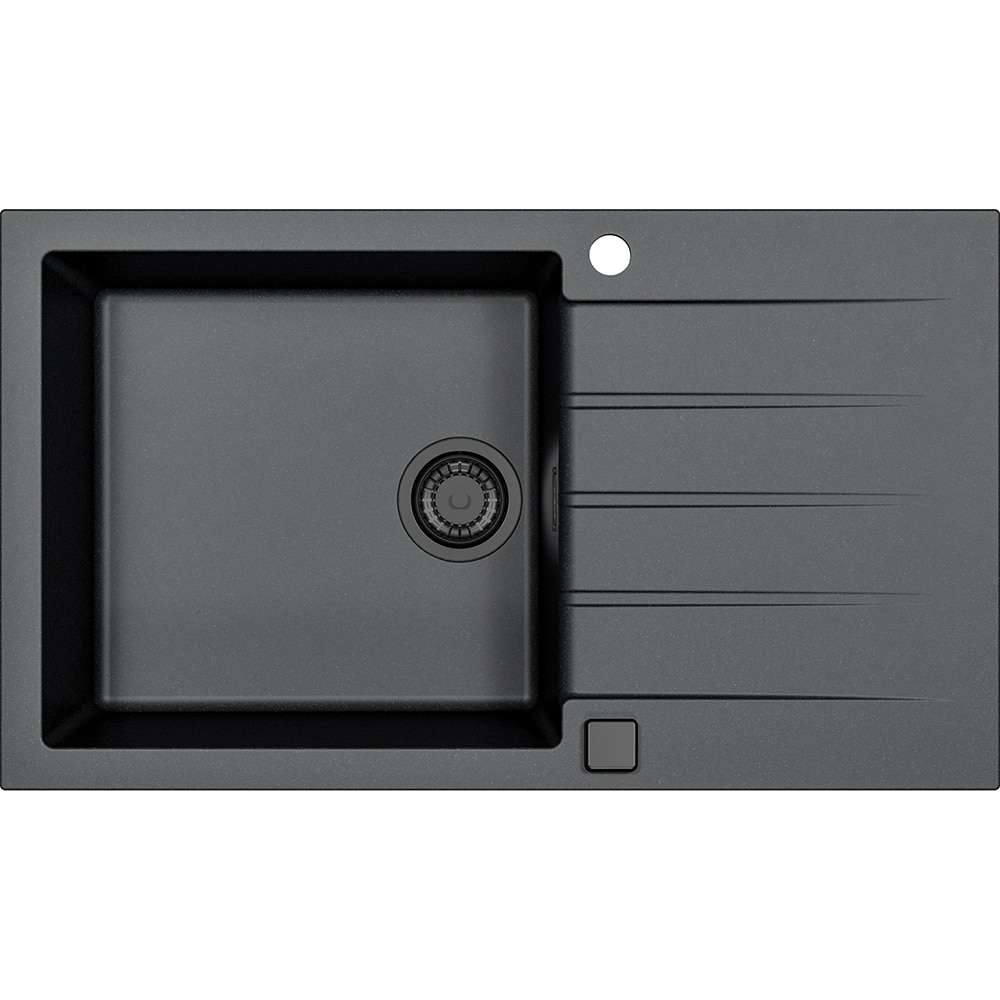 Pachet chiuveta ALVEUS Cadit 40 G91, 1 cuva, picurator reversibil, compozit granit, baterie Flexa F, accesorii, negru