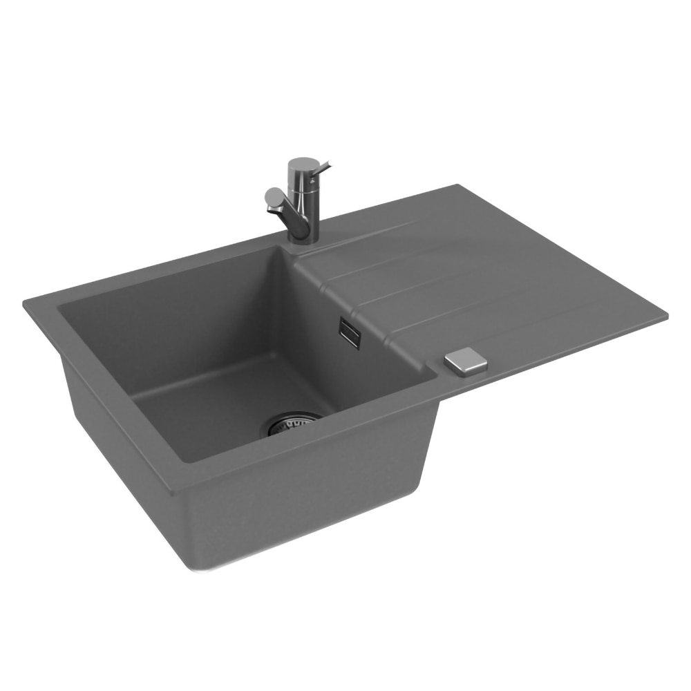 Chiuveta bucatarie ALVEUS Cadit 20 G81, 1 cuva, picurator reversibil, compozit granit, gri