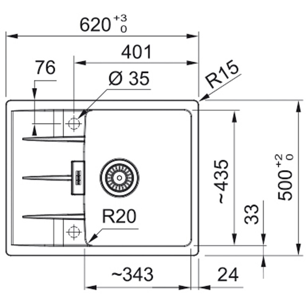 Chiuveta bucatarie FRANKE Centro CNG 611-62, 1 cuva, picurator reversibil, granit, avena