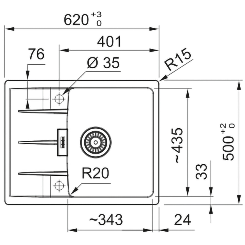 Chiuveta bucatarie FRANKE Centro CNG 611-62, 1 cuva, picurator reversibil, granit, negru mat
