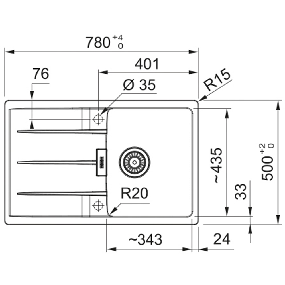 Chiuveta bucatarie FRANKE Centro CNG 611-78, 1 cuva, picurator reversibil, granit, negru lucios