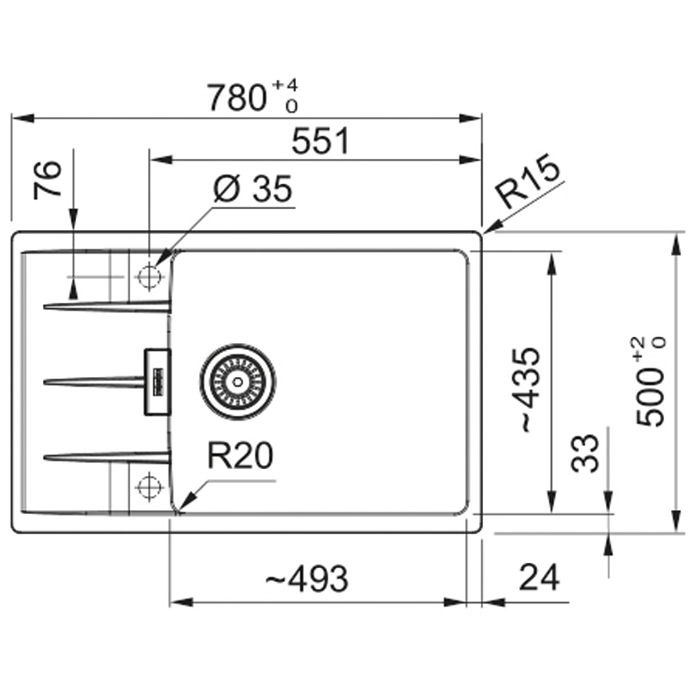 Chiuveta bucatarie FRANKE Centro CNG 611-78 XL, 1 cuva, picurator reversibil, granit, avena