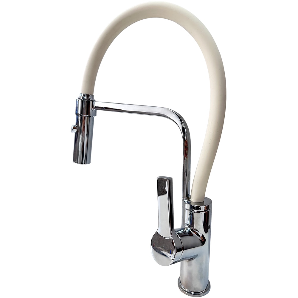 Pachet chiuveta SANDONNA Edyta 79, 2 cuve, compozit granit + baterie, bej