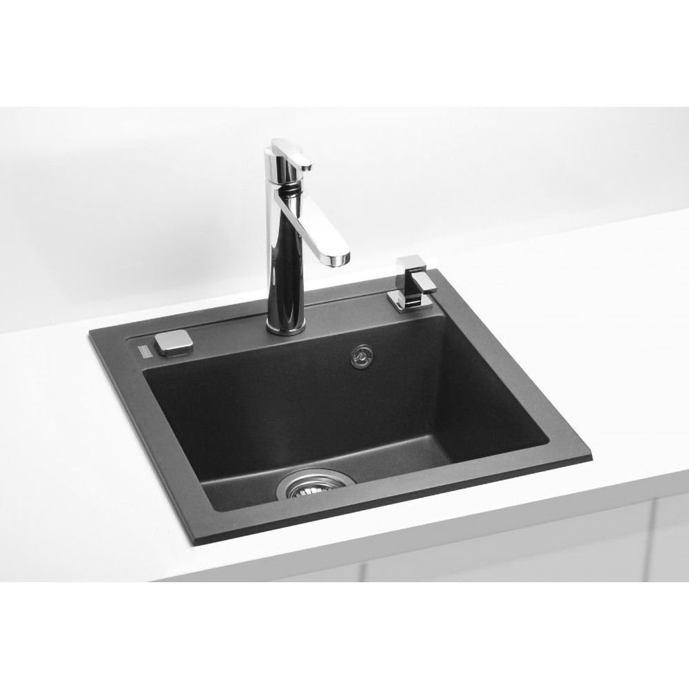 Pachet chiuveta ALVEUS Formic 20, 1 cuva, compozit granit + Baterie Kati G91, negru