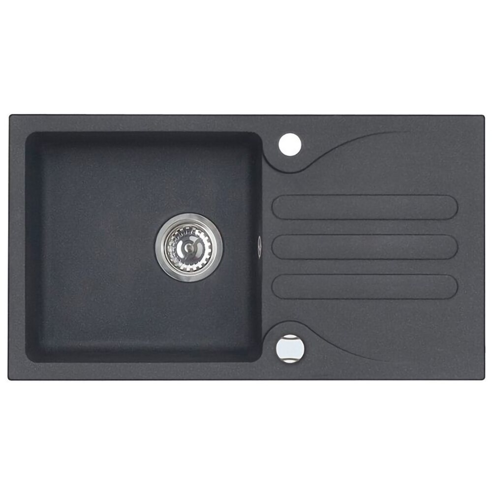 Pachet chiuveta ALVEUS Galapagos 30 G91, 1 cuva, picurator reversibil, compozit granit, baterie Kati G91, negru