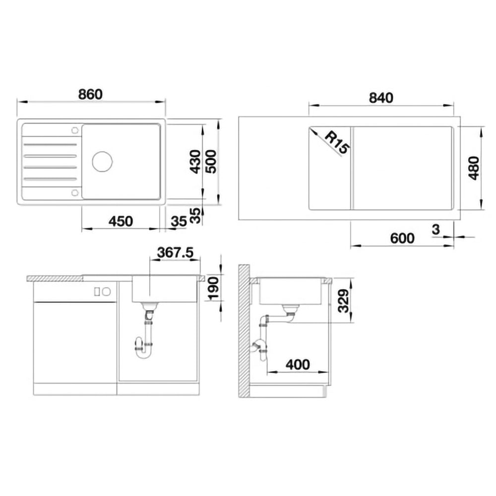 Chiuveta bucatarie BLANCO Legra XL 6 S, 1 cuva, picurator reversibil, compozit granit, negru