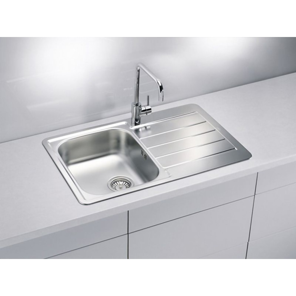 Chiuveta bucatarie ALVEUS Line 80 Leinen, cuva dreapta, inox, sifon inclus