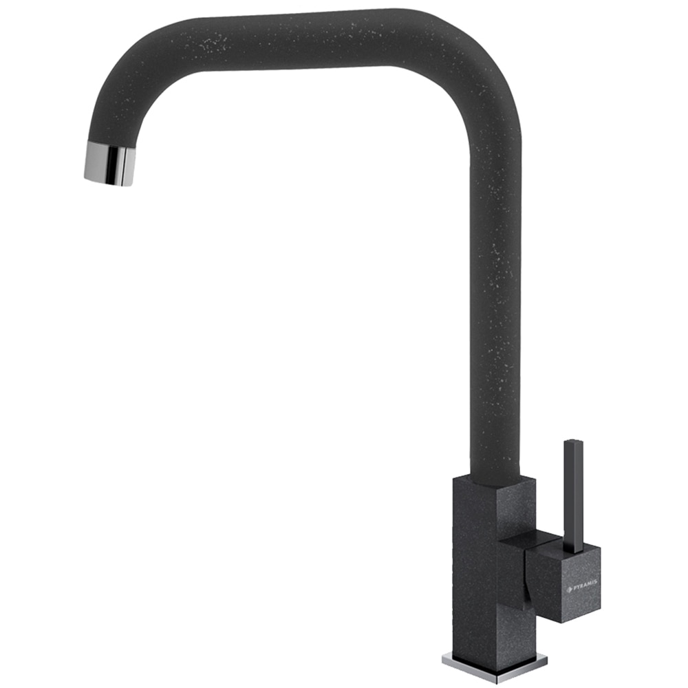 Pachet chiuveta PYRAMIS Altexia Modern 79, 1 cuva, picurator reversibil, compozit granit + baterie, negru