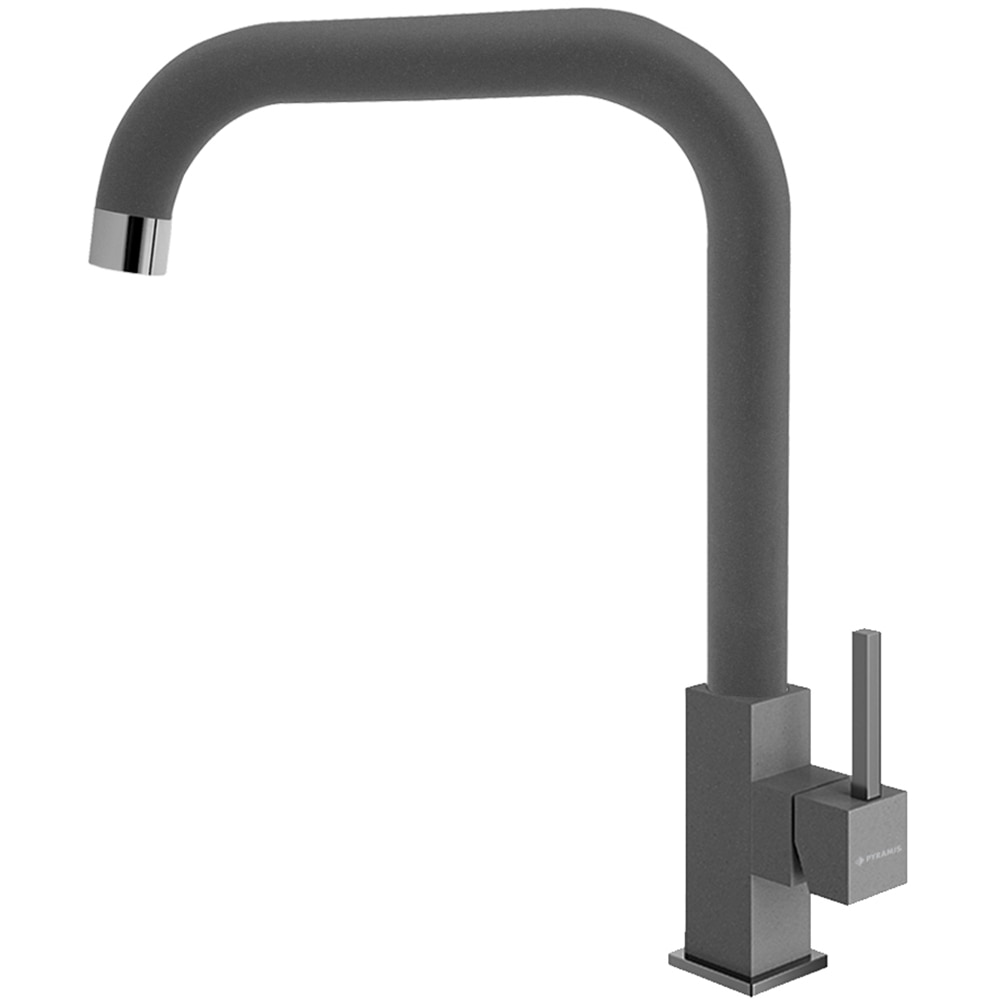 Pachet chiuveta PYRAMIS Altexia Modern 79, 1 cuva, picurator reversibil, compozit granit + baterie, gri