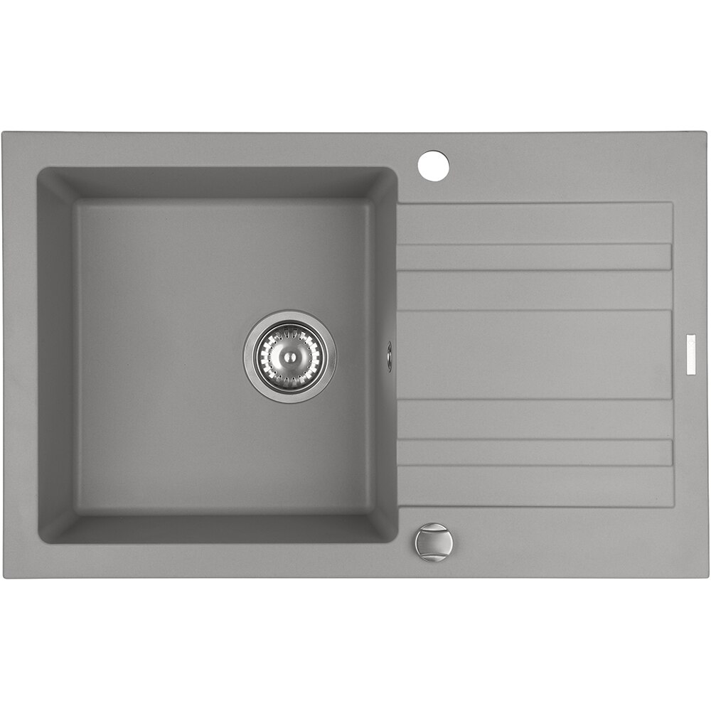 Pachet chiuveta PYRAMIS Altexia Modern 79, 1 cuva, picurator reversibil, compozit granit + baterie, gri