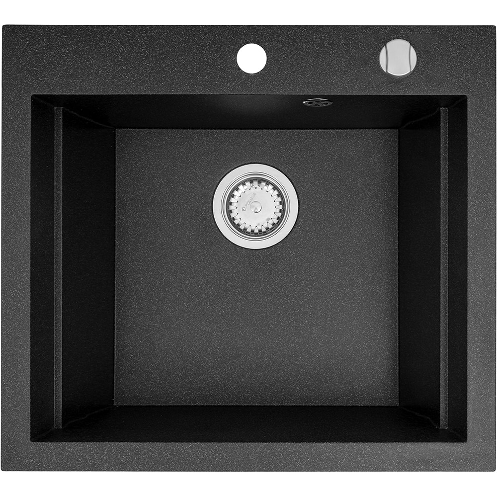 Pachet chiuveta PYRAMIS Altexia Modern Square 57, compozit granit + baterie, negru