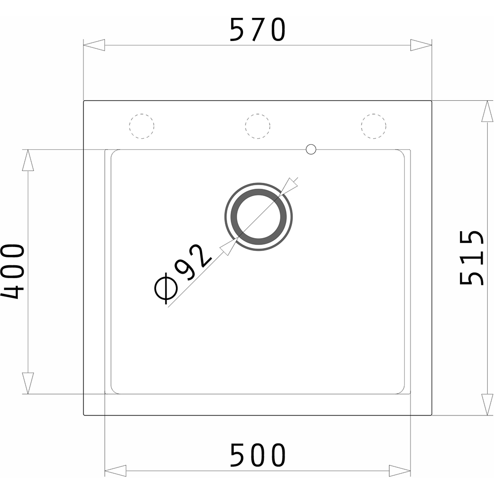 Pachet chiuveta PYRAMIS Altexia Modern Square 57, compozit granit + baterie, gri
