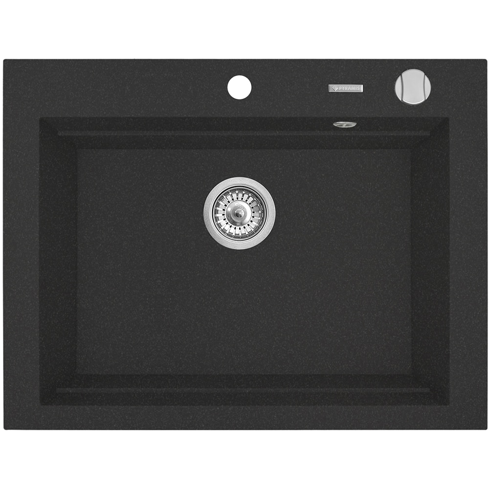 Pachet chiuveta PYRAMIS Altexia Modern Square 67, compozit granit + baterie, negru