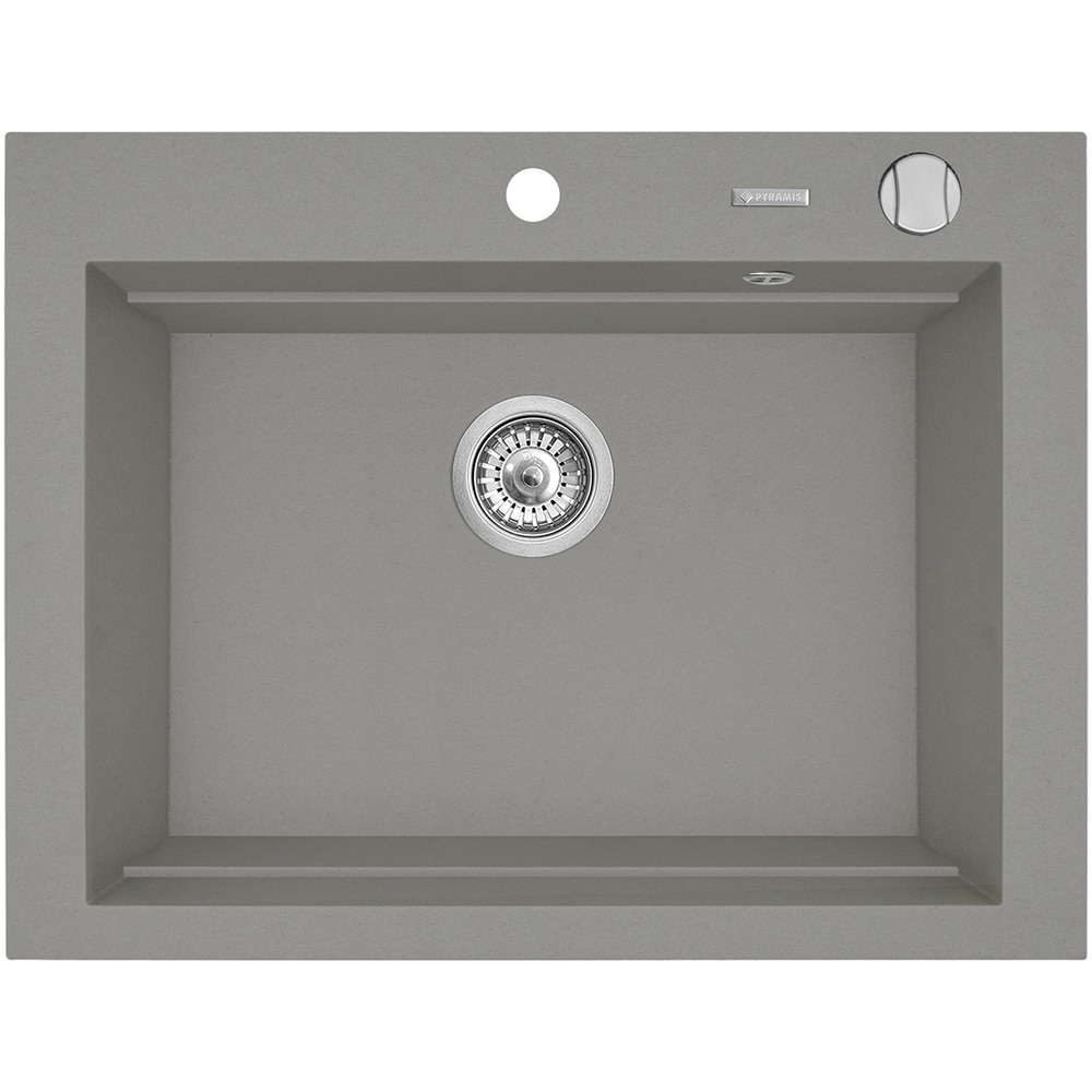 Pachet chiuveta PYRAMIS Altexia Modern Square 67, compozit granit + baterie, gri