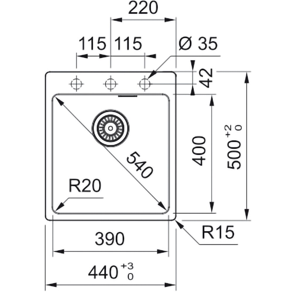 Pachet chiuveta FRANKE MRG 610-39, 1 cuva, compozit granit + baterie Pola, avena