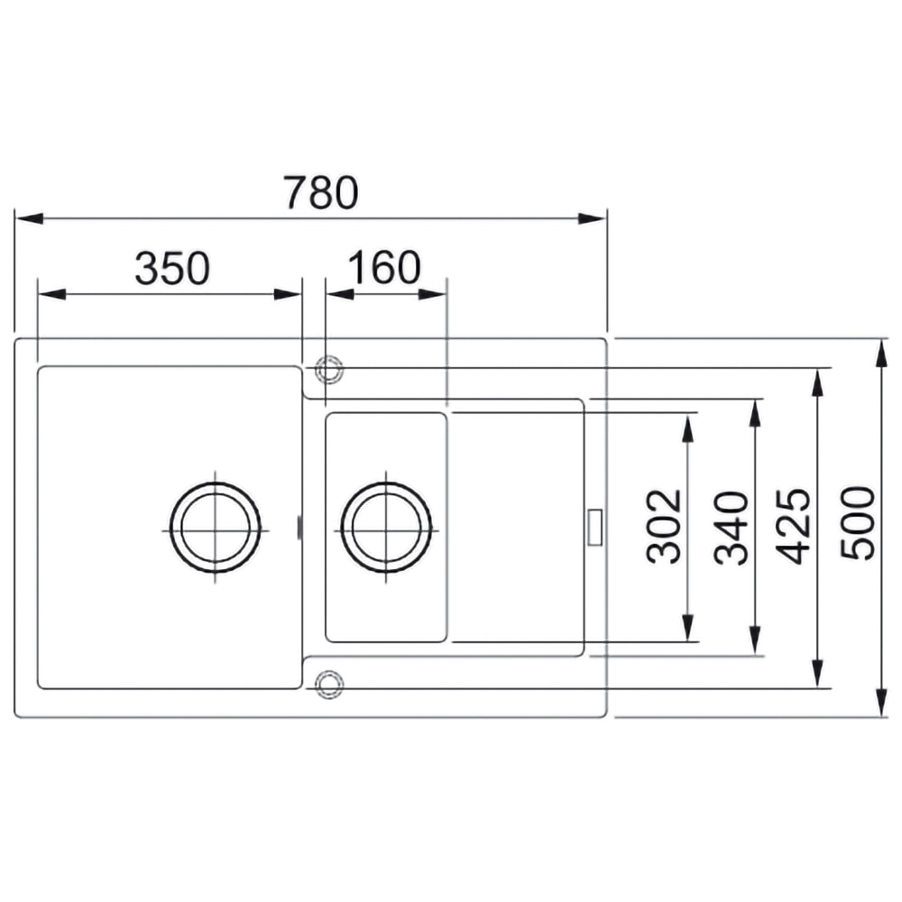 Chiuveta bucatarie FRANKE MRG 651-78, 1 1/2 cuve, picurator reversibil, compozit granit, negru