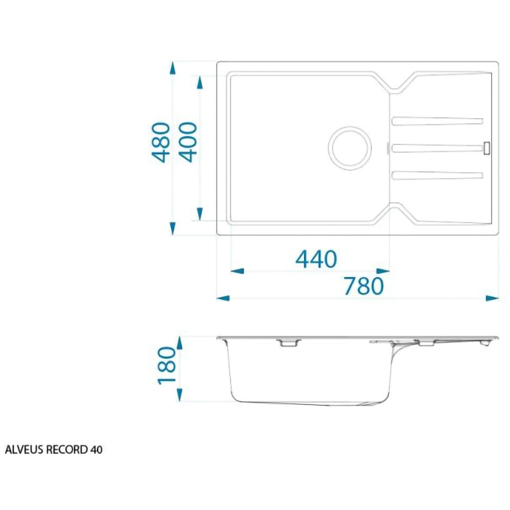 Pachet chiuveta ALVEUS Record 40 G55, 1 cuva, picurator reversibil, compozit granit + baterie Flexa + dozator, bej