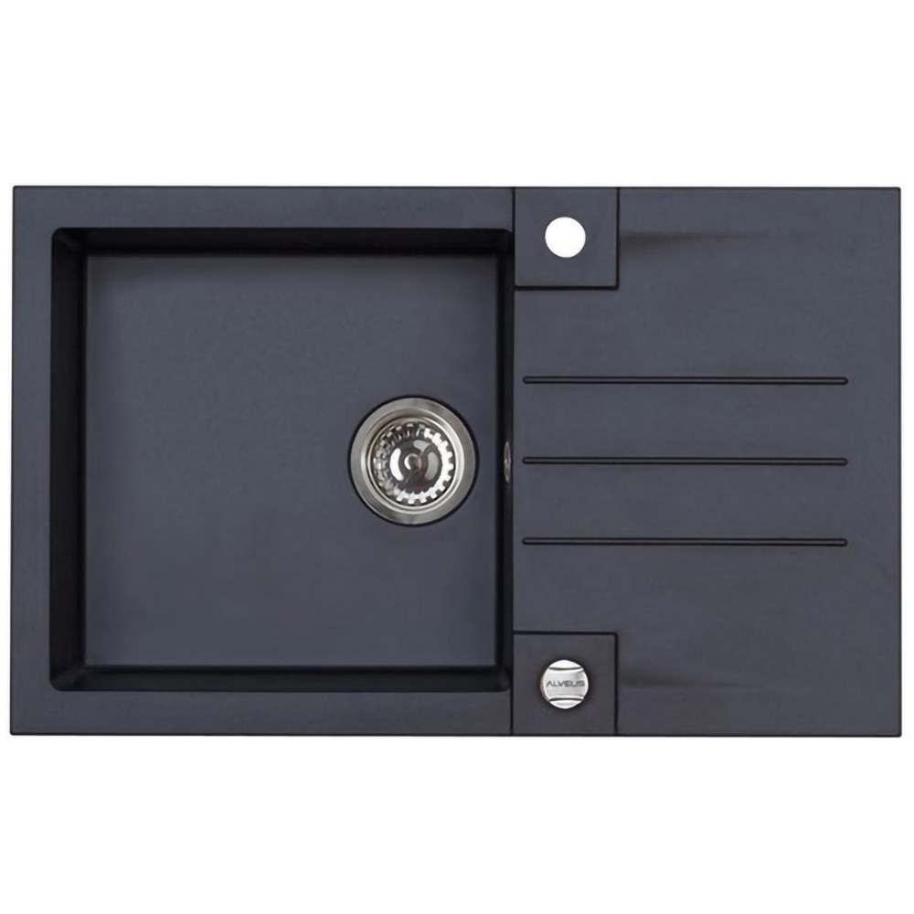 Chiuveta bucatarie ALVEUS Rock 130 G91, 1 cuva, compozit granit, negru