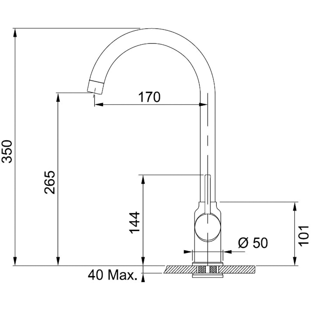 Pachet chiuveta FRANKE ROG 610, 1 cuva, granit + baterie Pola, avena