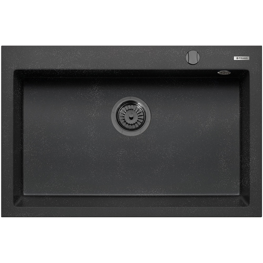 Pachet chiuveta PYRAMIS Altexia Diamond Square 76, compozit granit + baterie, negru