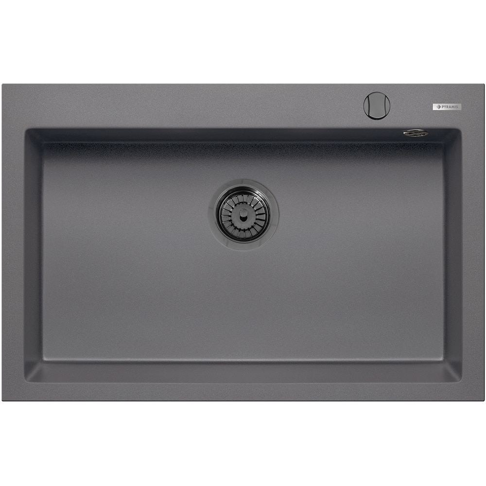Pachet chiuveta PYRAMIS Altexia Diamond Square 76, compozit granit + baterie, gri