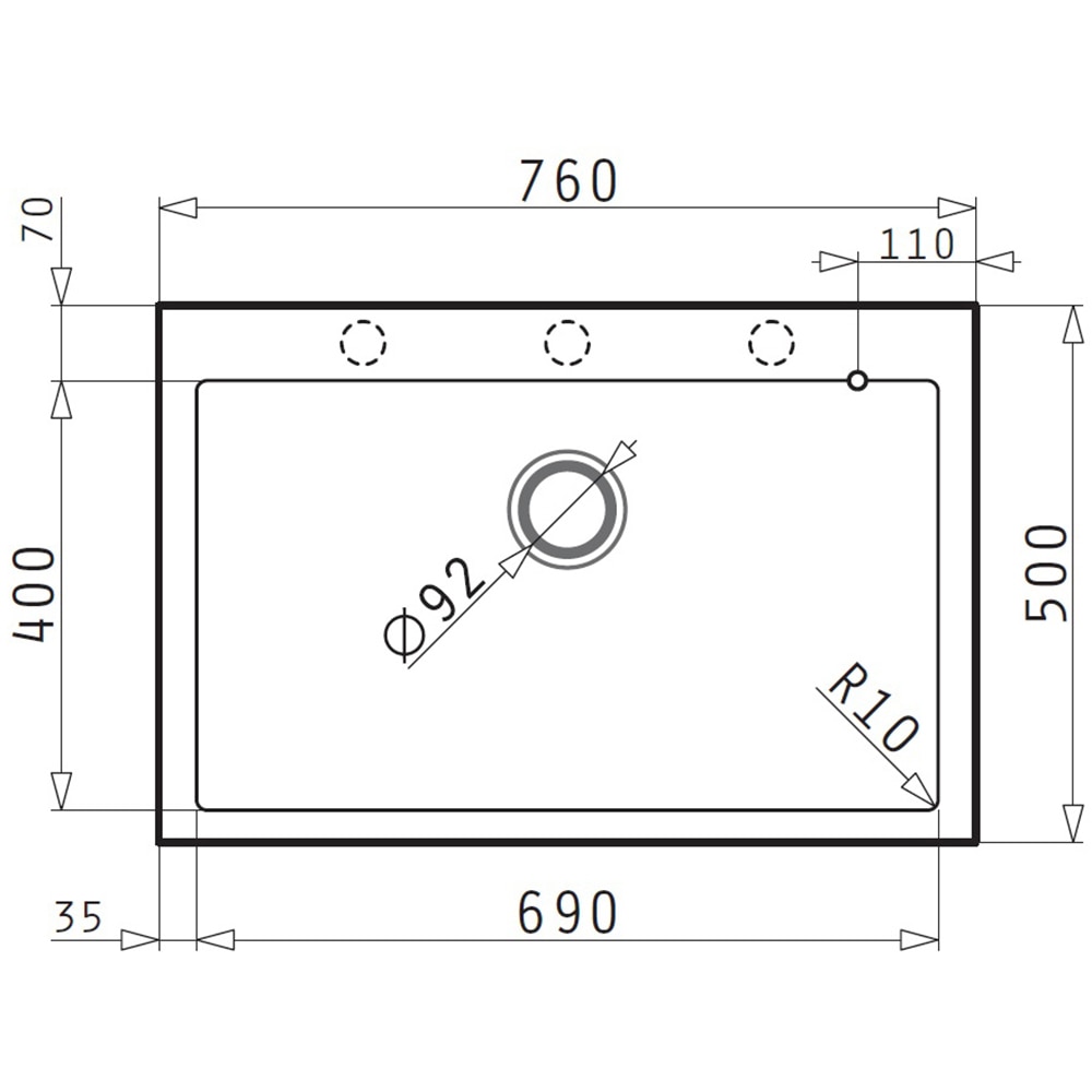 Pachet chiuveta PYRAMIS Altexia Diamond Square 76, compozit granit + baterie, gri