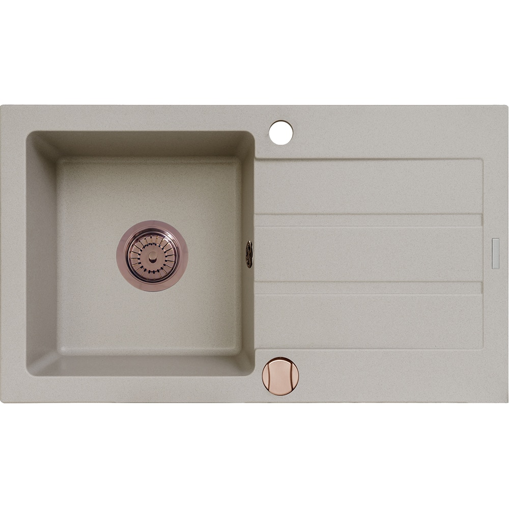 Pachet chiuveta PYRAMIS Altexia Modern 79, 1 cuva, picurator reversibil, compozit granit + baterie, bej