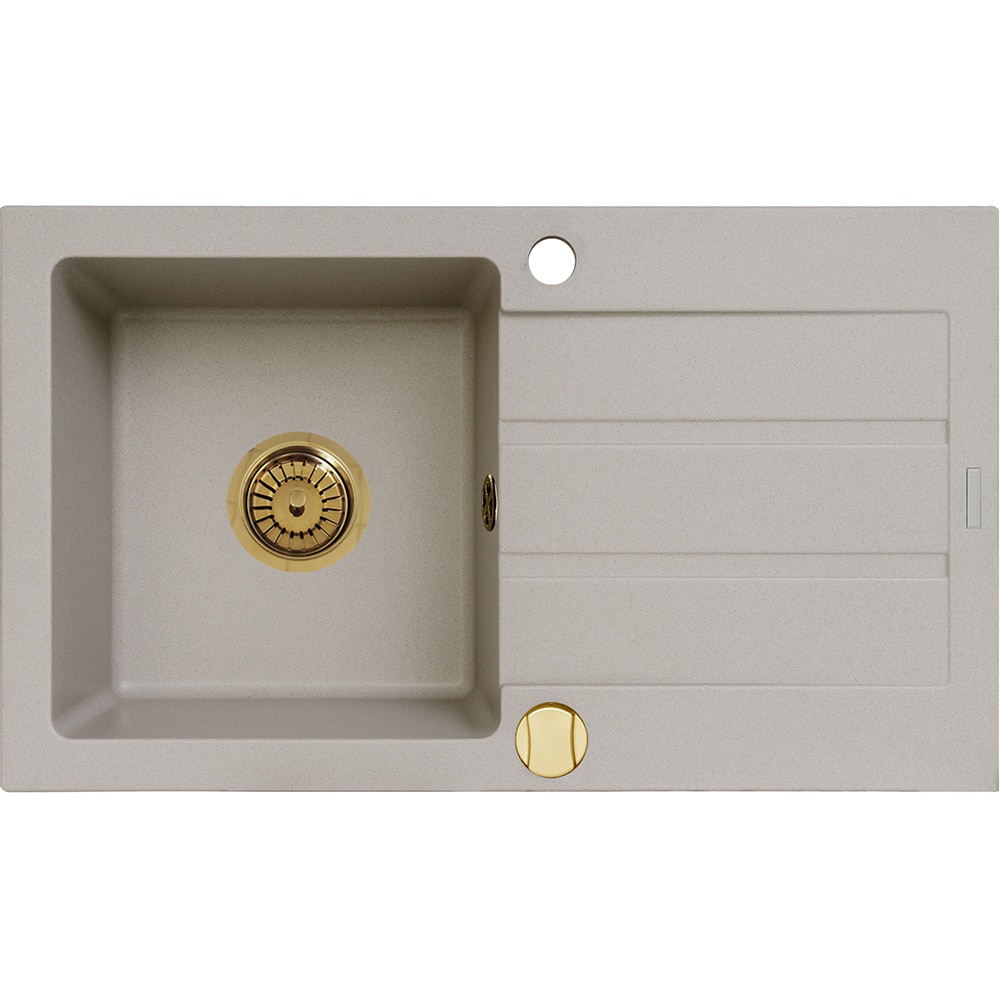 Pachet chiuveta PYRAMIS Altexia Modern 79, 1 cuva, picurator reversibil, compozit granit + baterie, bej