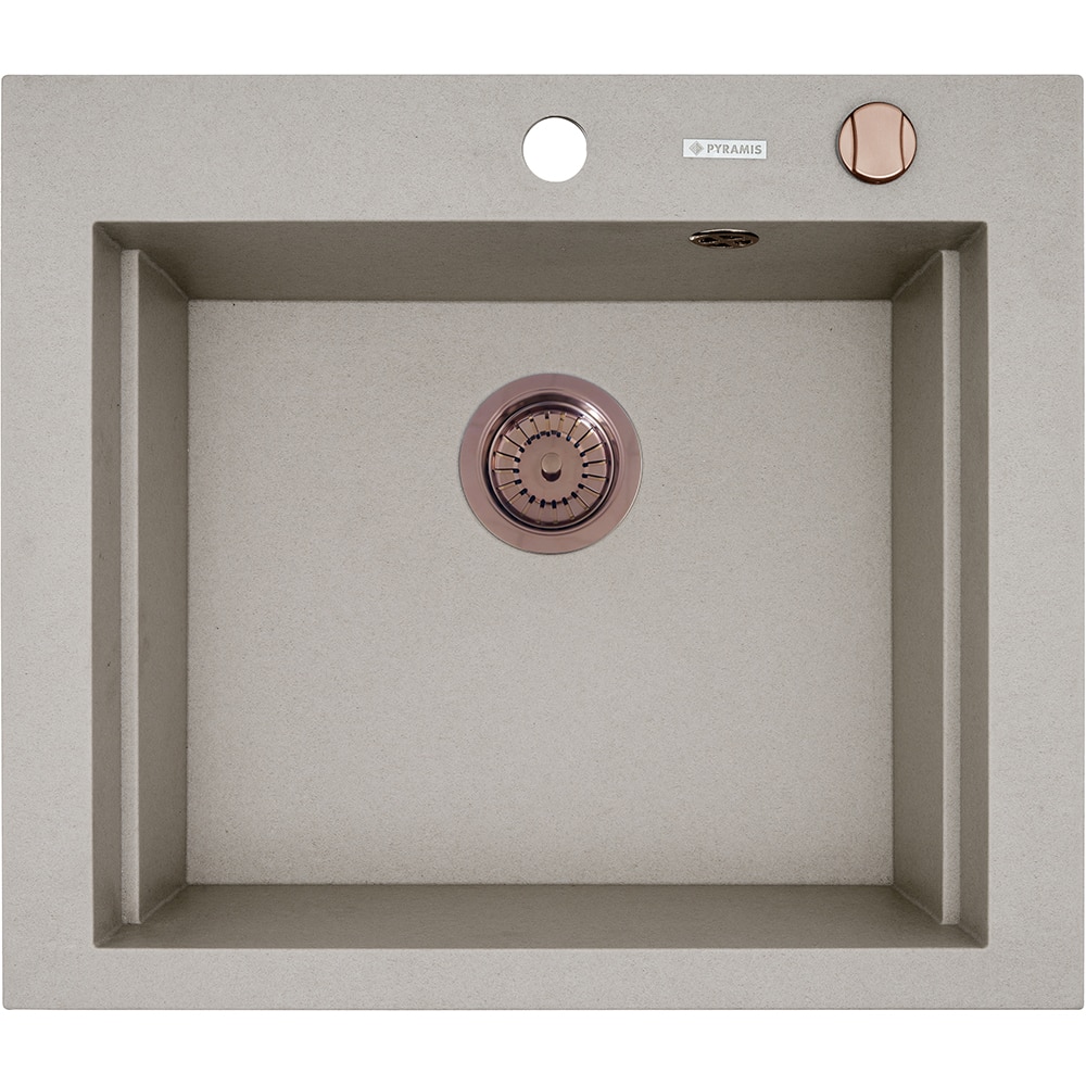 Pachet chiuveta PYRAMIS Altexia Modern Square 57, compozit granit + baterie, bej