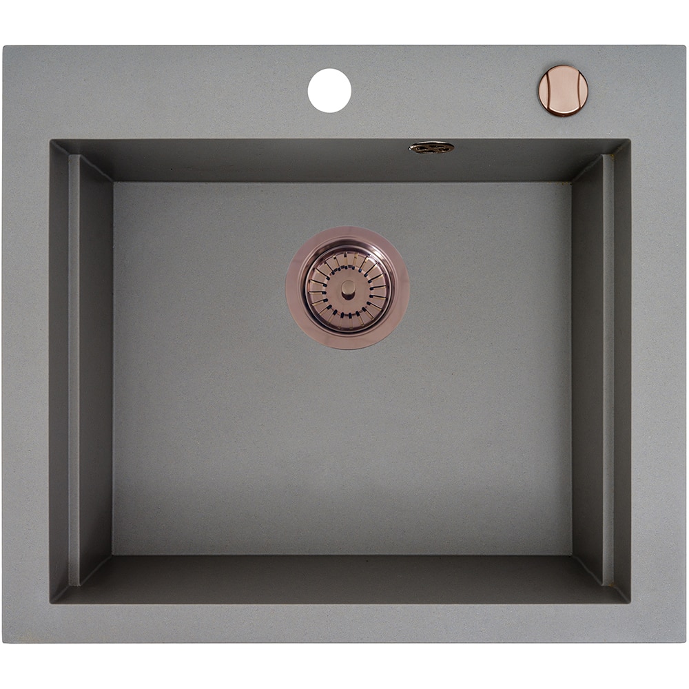 Pachet chiuveta PYRAMIS Altexia Modern Square 57, compozit granit + baterie, gri