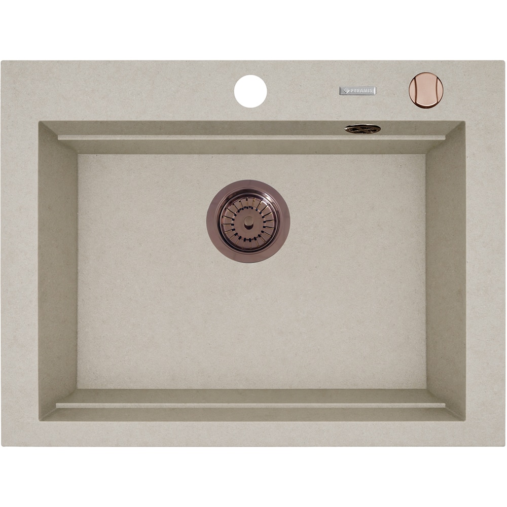 Pachet chiuveta PYRAMIS Altexia Modern Square 67, compozit granit + baterie, bej