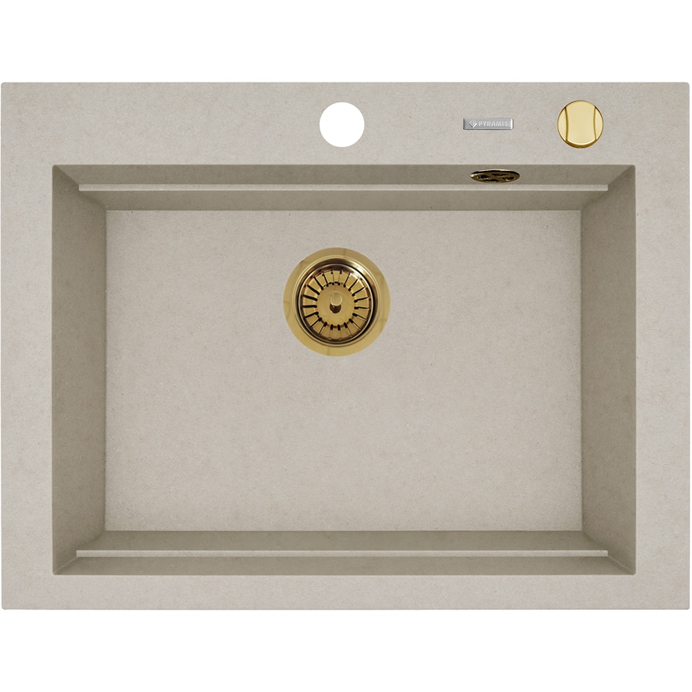 Pachet chiuveta PYRAMIS Altexia Modern Square 67, compozit granit + baterie, bej