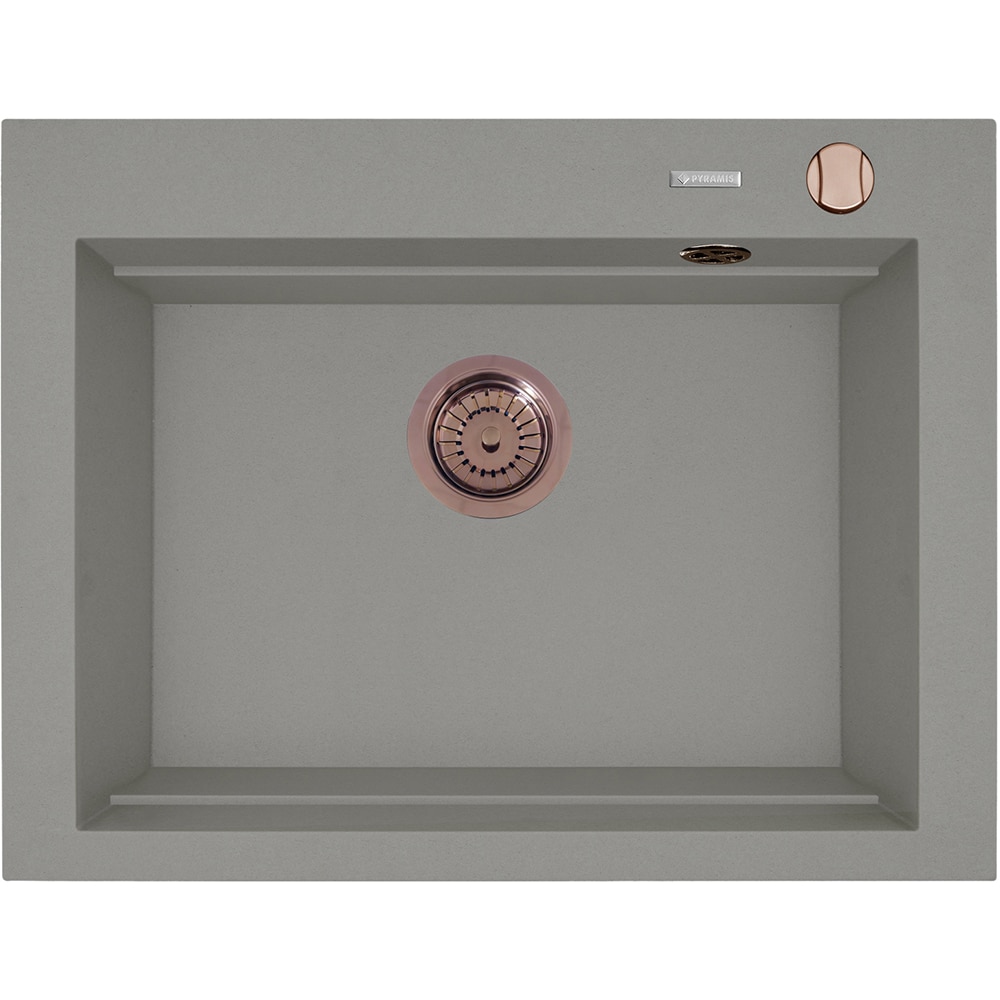 Pachet chiuveta PYRAMIS Altexia Modern Square 67, compozit granit + baterie, gri
