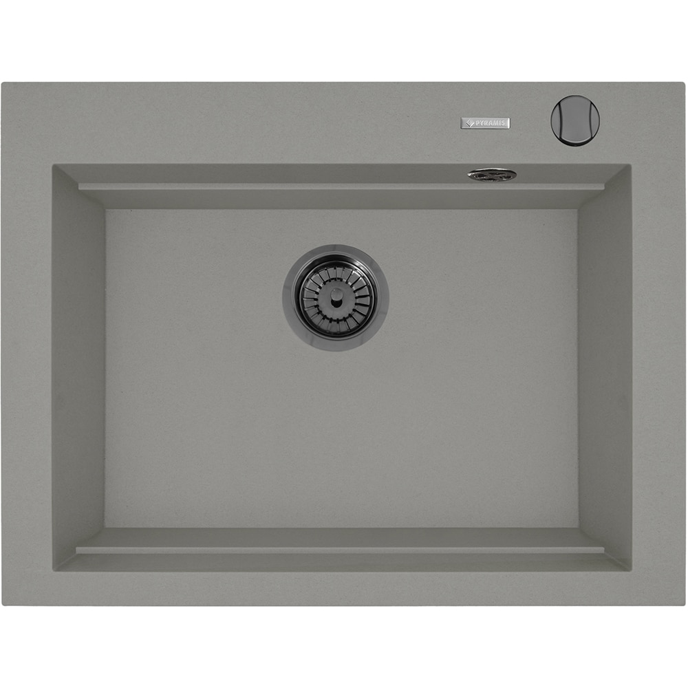 Pachet chiuveta PYRAMIS Altexia Modern Square 67, compozit granit + baterie, gri