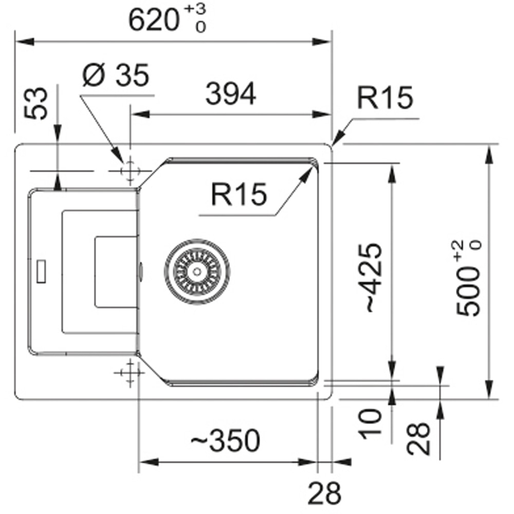 Chiuveta bucatarie FRANKE Urban UBG 611-62, 1 cuva, picurator reversibil, granit, negru mat