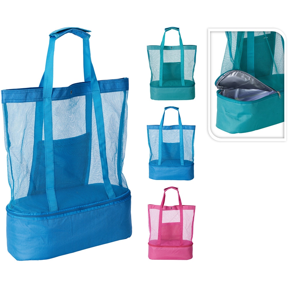 Geanta plaja, 45 x 14 x 50 cm, compariment termo, poliester, diverse culori