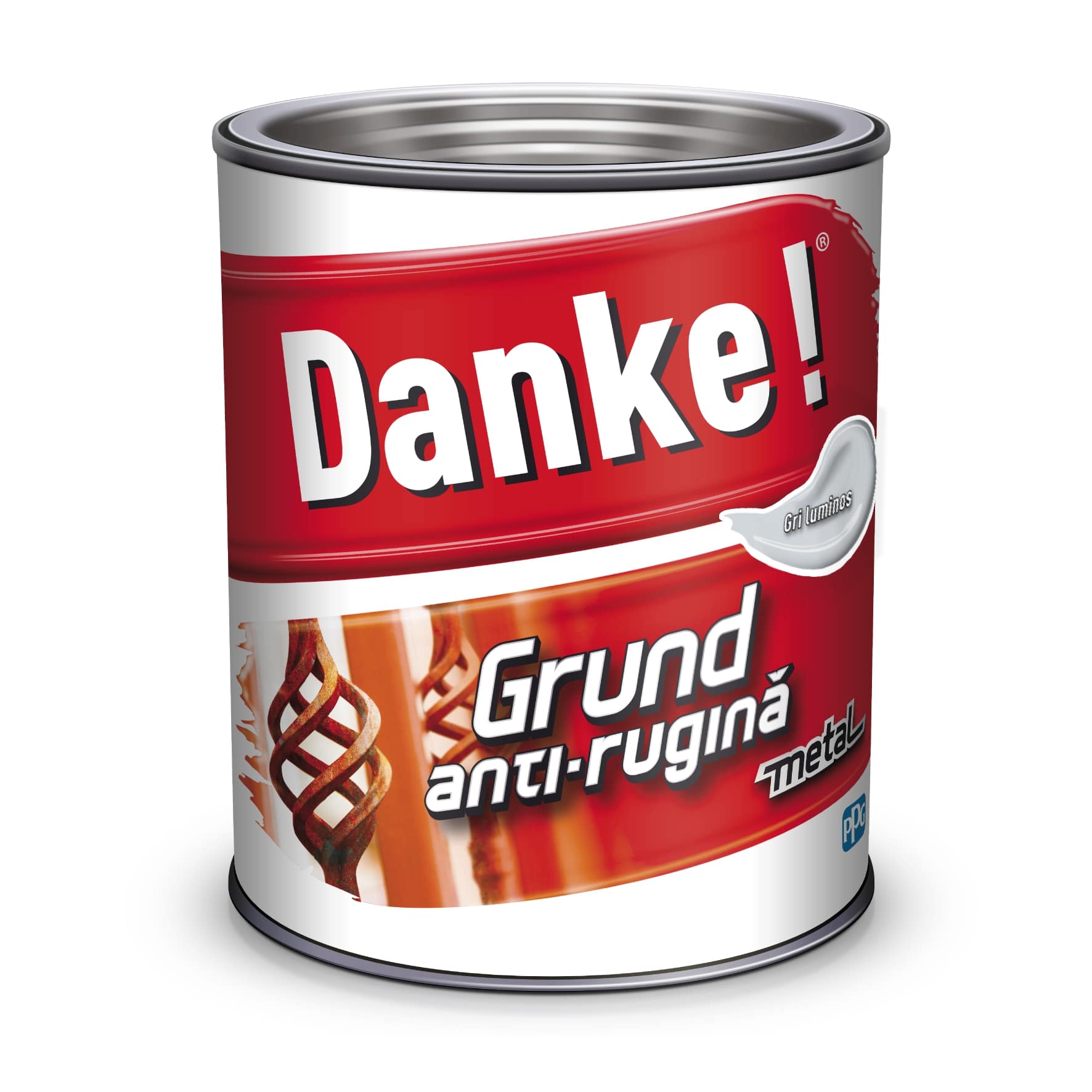 Grund pentru metal, gri luminos, 0.7 L  Danke